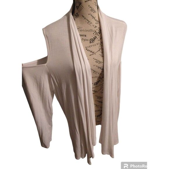 Soft surroundings cold shoulder open  cardigan White 1x Boho Cottage Core - Picture 1 of 7